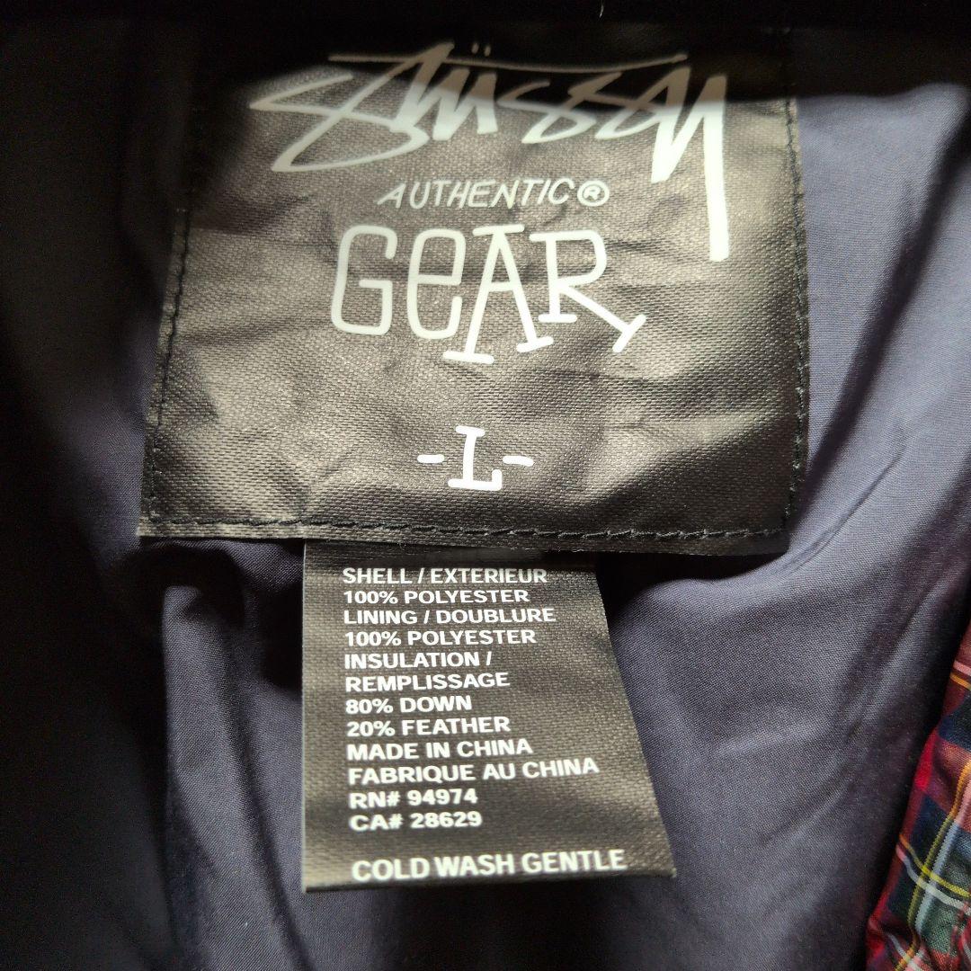 STUSSY レッド・チェック ダウンジャケット Lサイズ