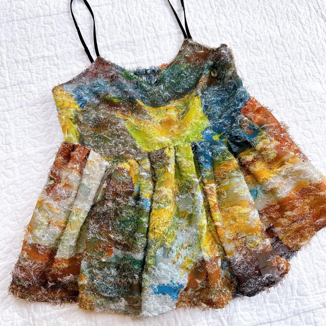トップス Ameri MEDI RACHEL FLUFFY ART CAMISOLE M
