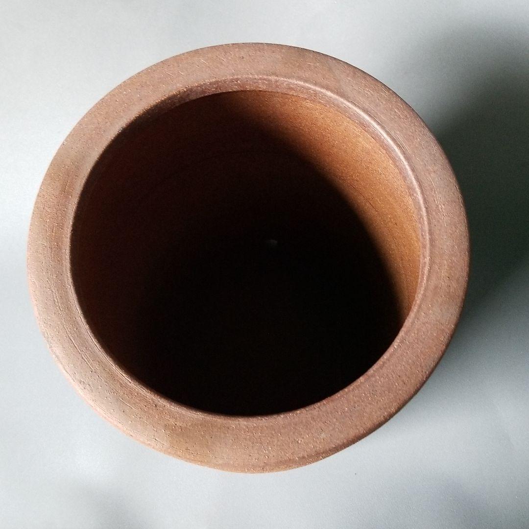 信楽焼傘立て  大容量❗焼しめ丸切立 高さ４５cm