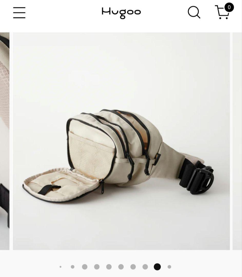 hugoo ベージュ ヒップシート 多ポケット ショルダーバッグ