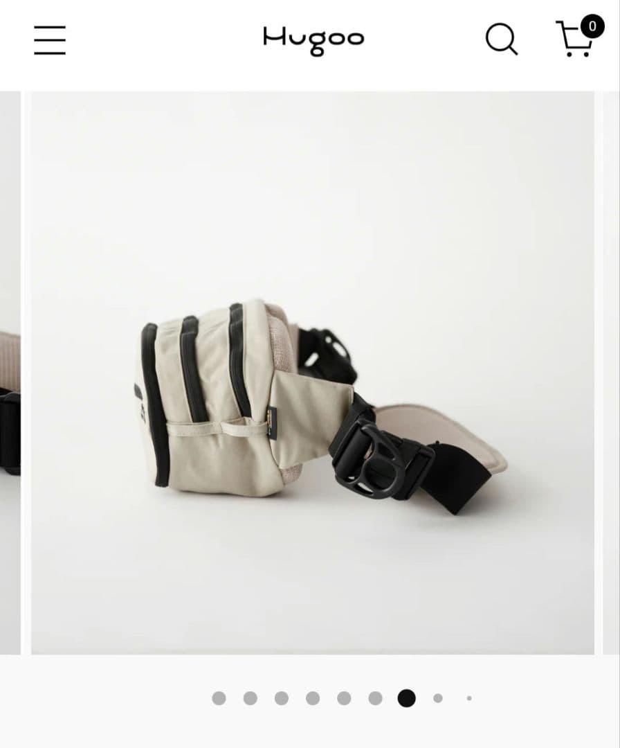hugoo ベージュ ヒップシート 多ポケット ショルダーバッグ