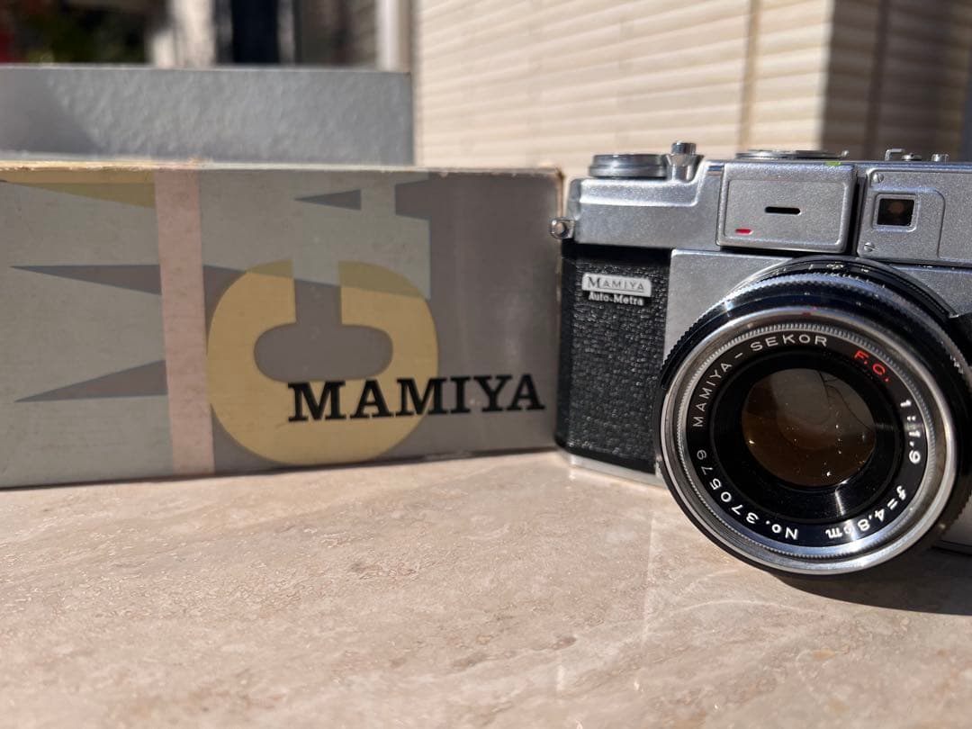 【ジャンク品】マミヤ Auto-Metraフィルムカメラ 革のケース レアな箱付