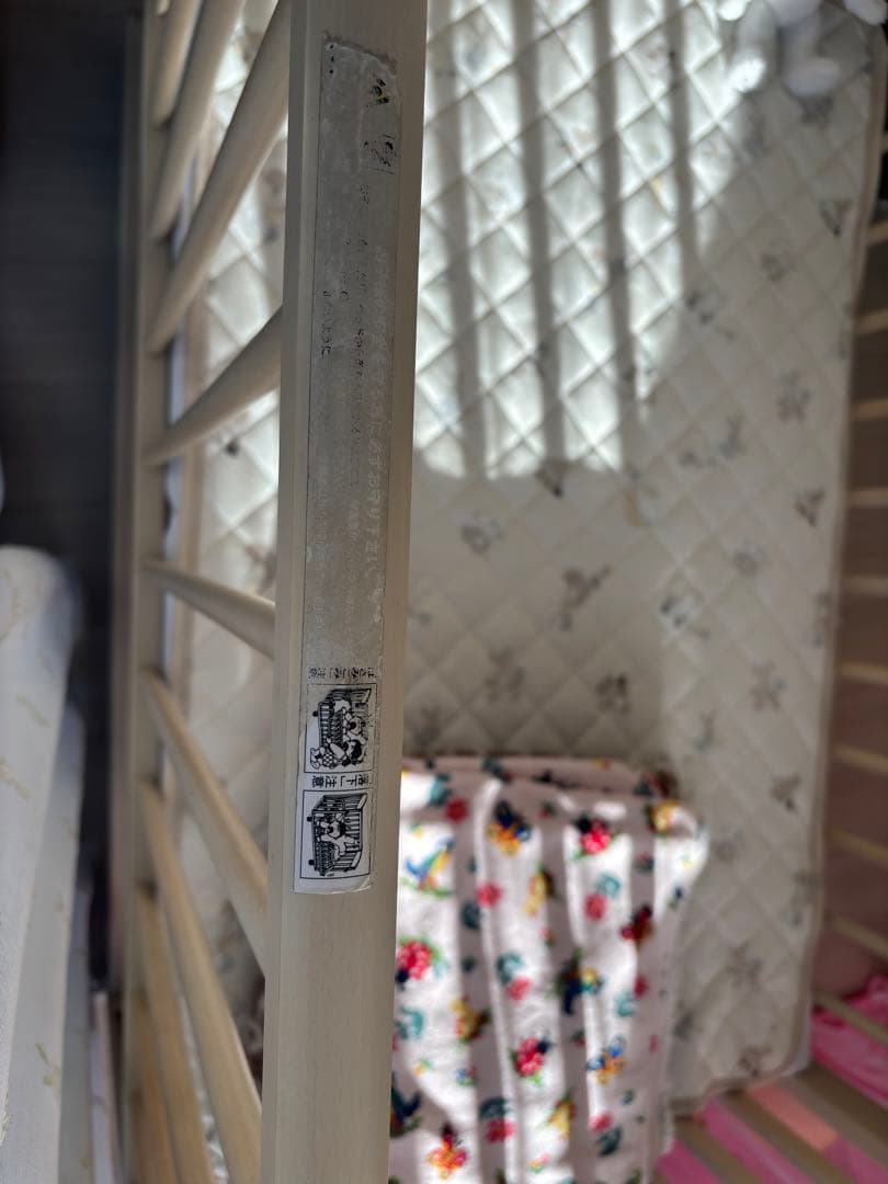 ベビーベッド　サワベビー　白　ホワイト　ハイタイプ　美品　澤田工業　ベッド