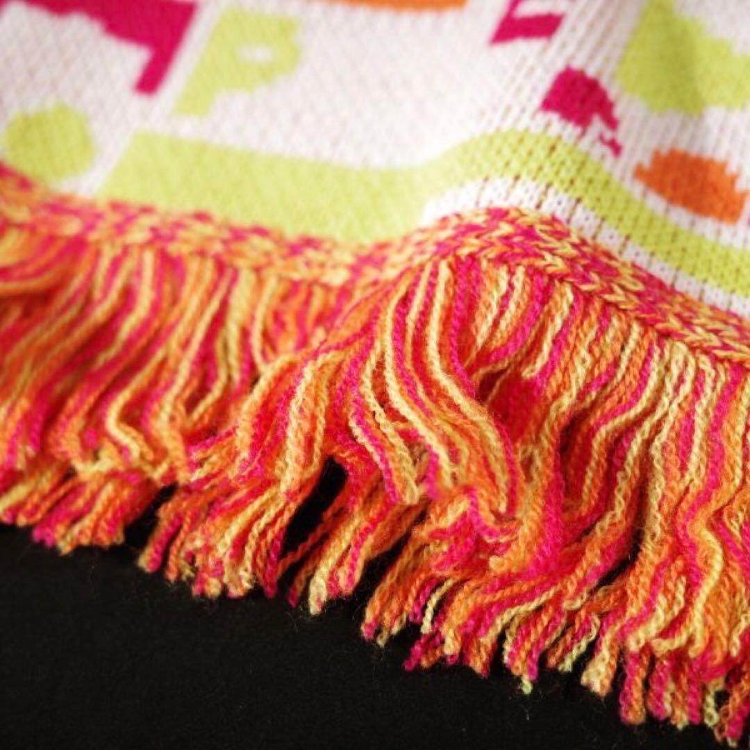 【PEARLY GATES】秋冬 ウール混 フリンジニット スカート・1番M