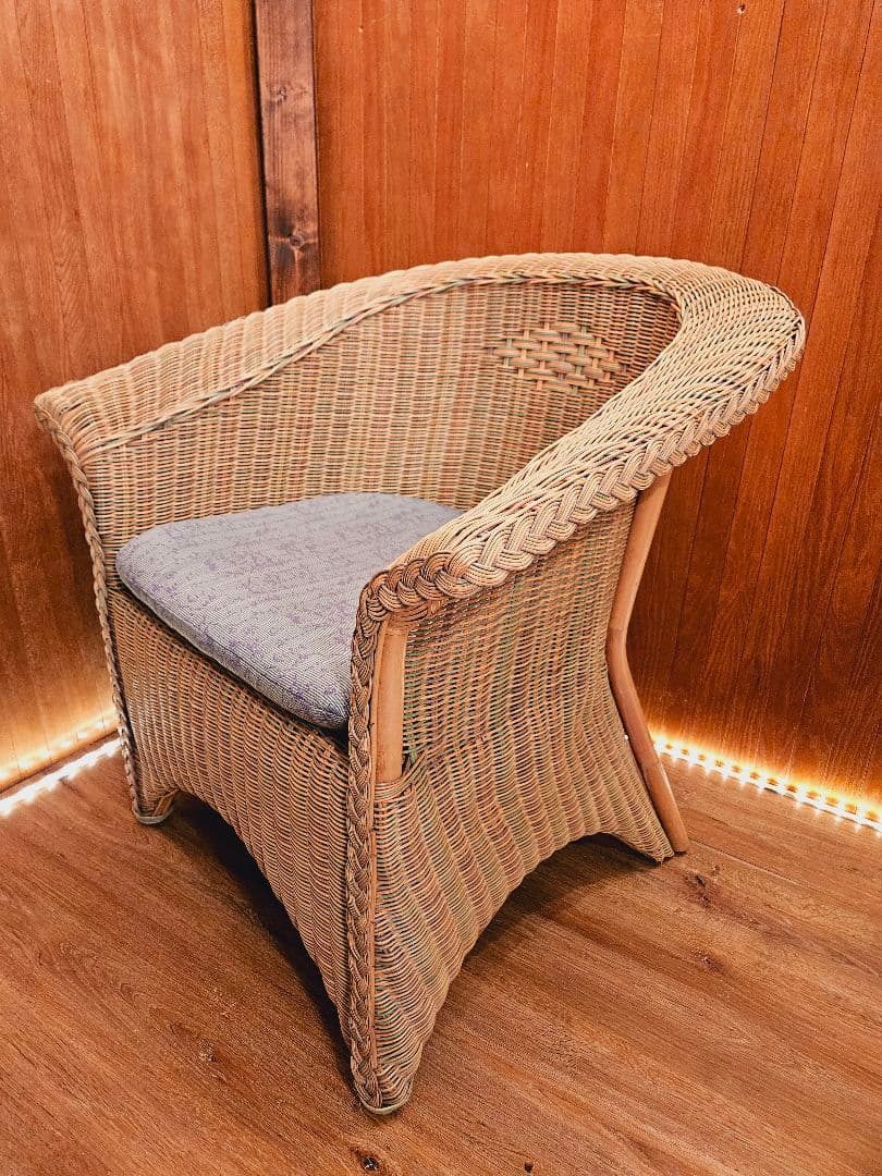 Rattan Auster ナチュラル天然素材 日本製 1Ｐソファ ①