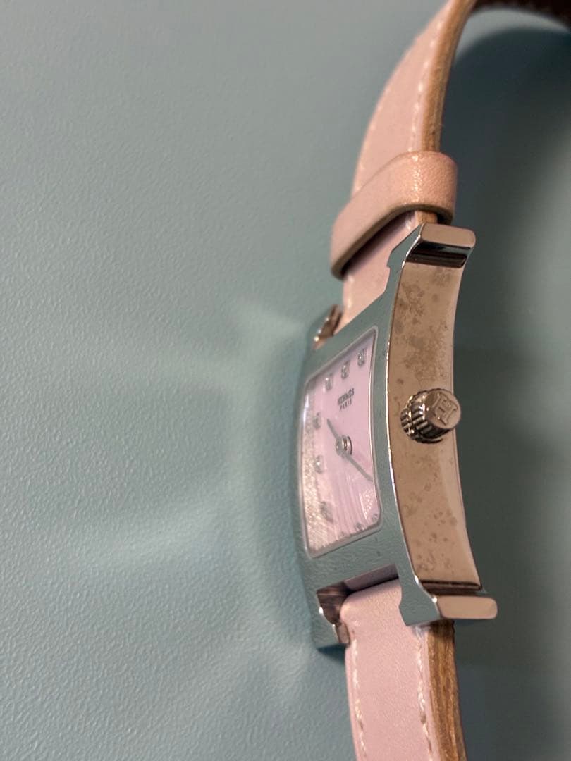 HERMES エルメス ピンク文字盤 時計