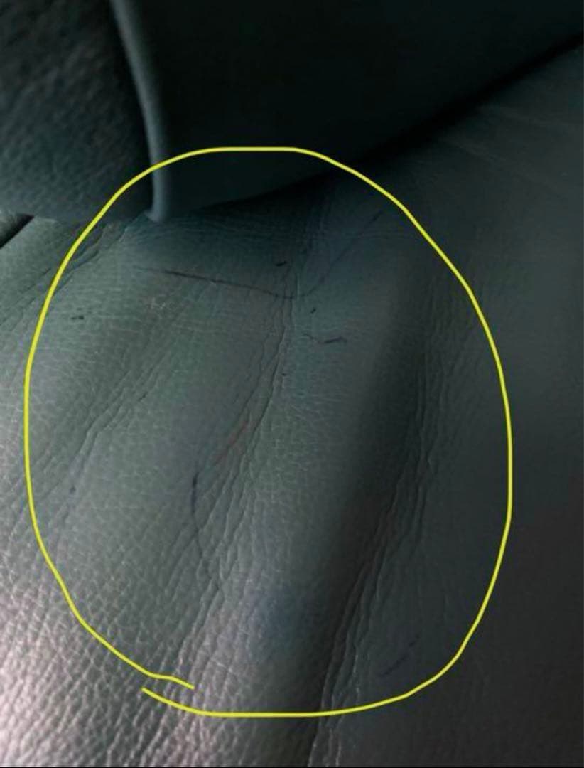 《 karimoku　カリモク 》1人掛けソファ　回転脚　グリーン　本革