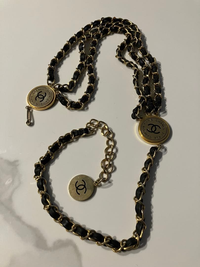 CHANEL シャネル チェーンベルト 3連 モチーフ ヴィンテージ