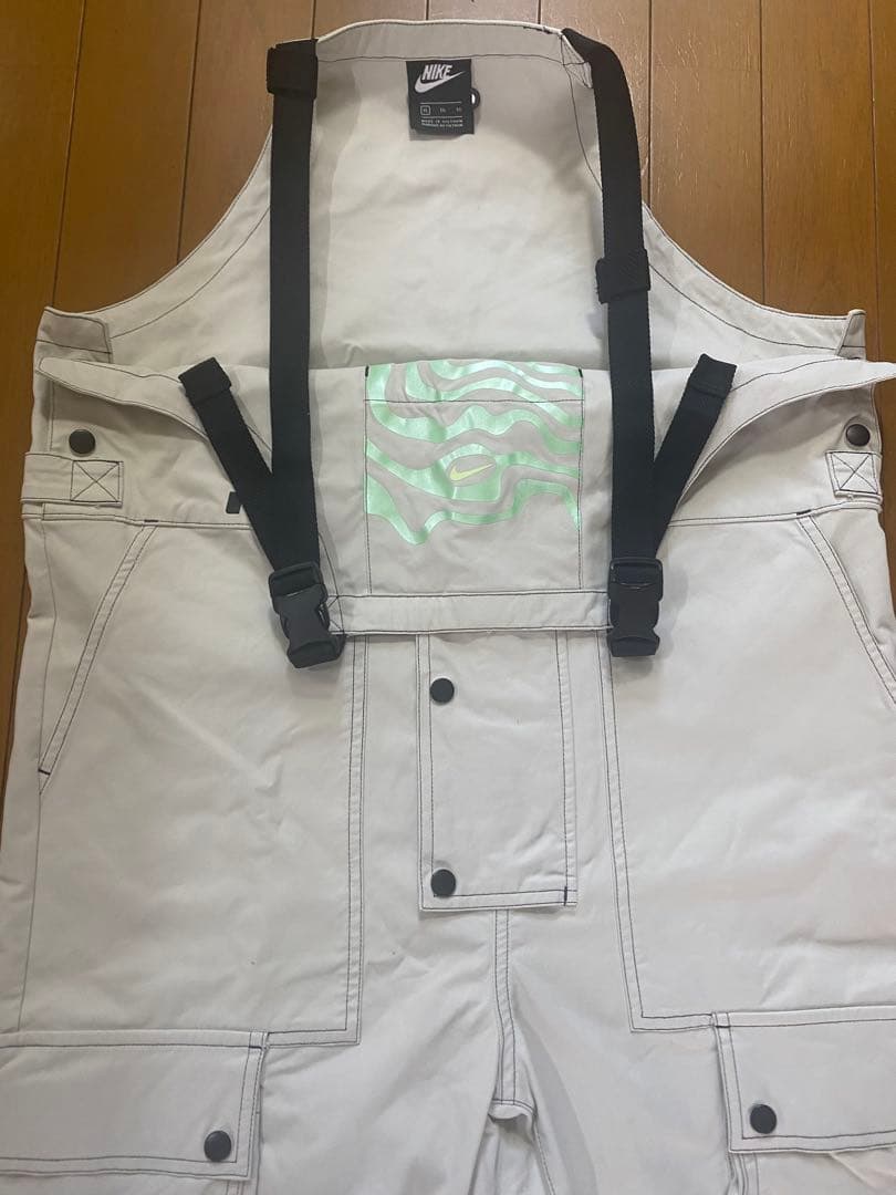 「美品」　NIKE オーバーオール　クリーム色　貴重サイズ　XL オールシーズン