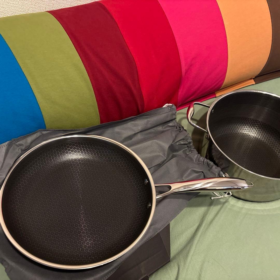 値下げ中hexclad、ヘックスクラッドフライパン、鍋26センチ新品未使用