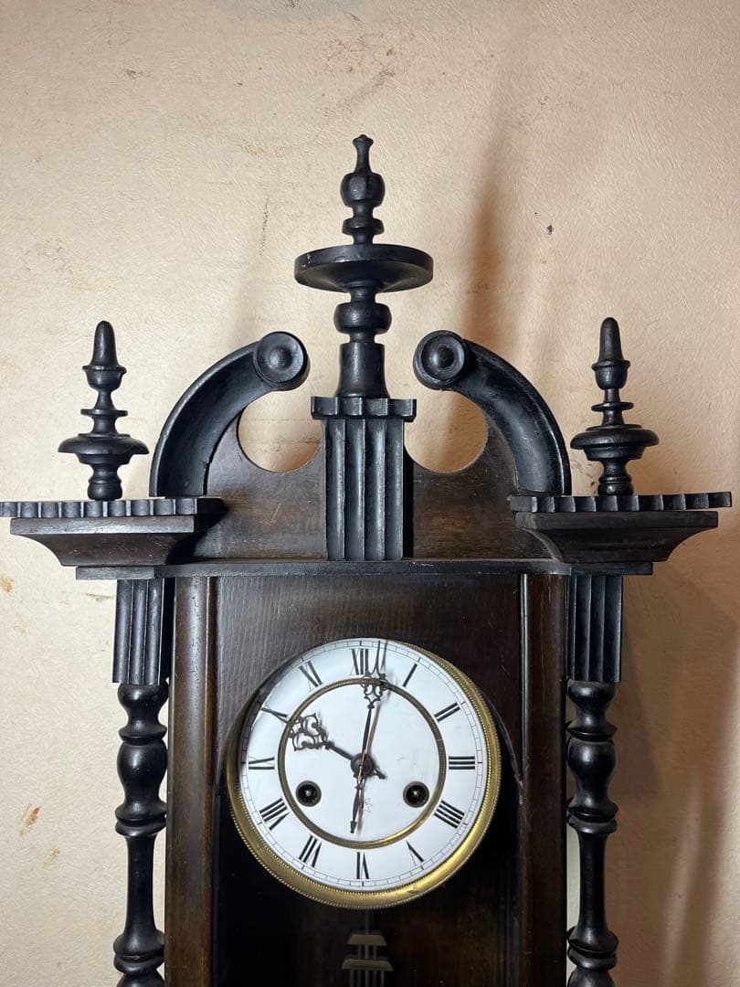 ユンハンス　繊細装飾型　柱時計　古時計　振り子　レトロ　アンティーク時計　精工舎