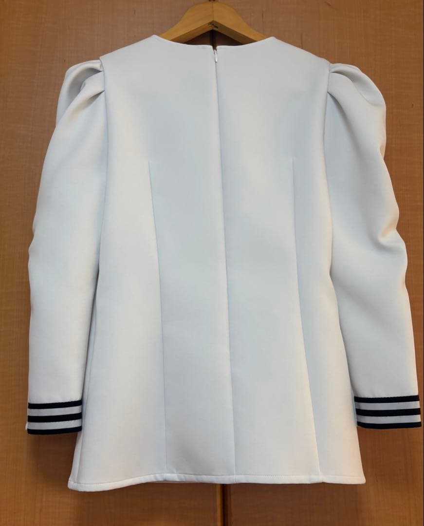 ボーダーズアットバルコニー長袖ブラウス白ホワイトBORDERSatBALCONY