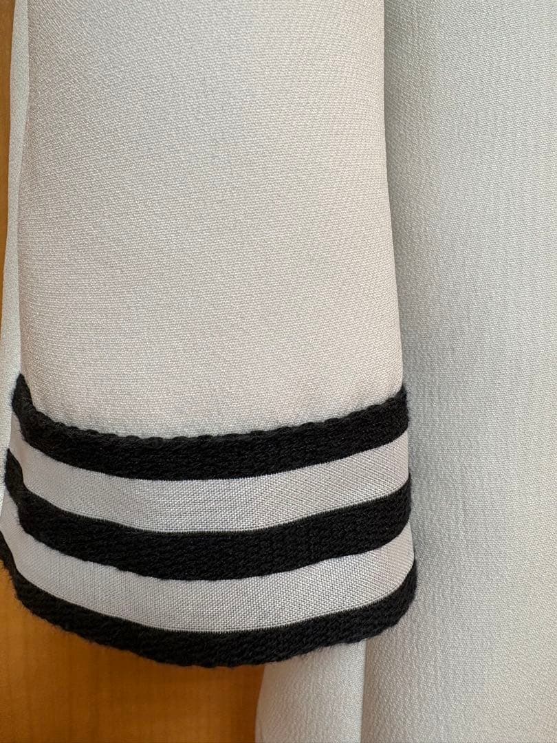 ボーダーズアットバルコニー長袖ブラウス白ホワイトBORDERSatBALCONY