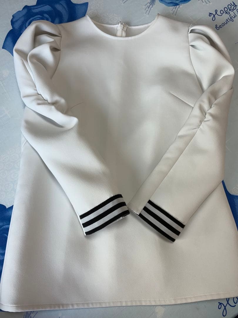 ボーダーズアットバルコニー長袖ブラウス白ホワイトBORDERSatBALCONY