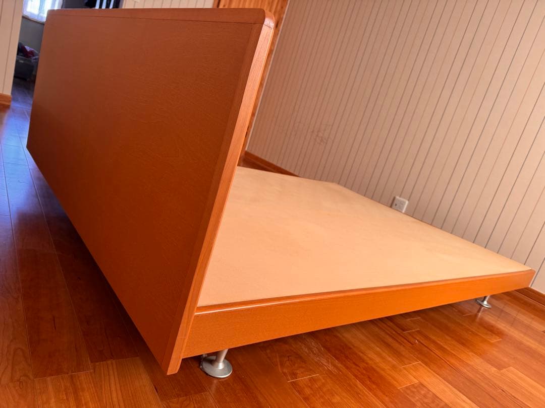 ナチュラル木製セミダブルベッドフレーム