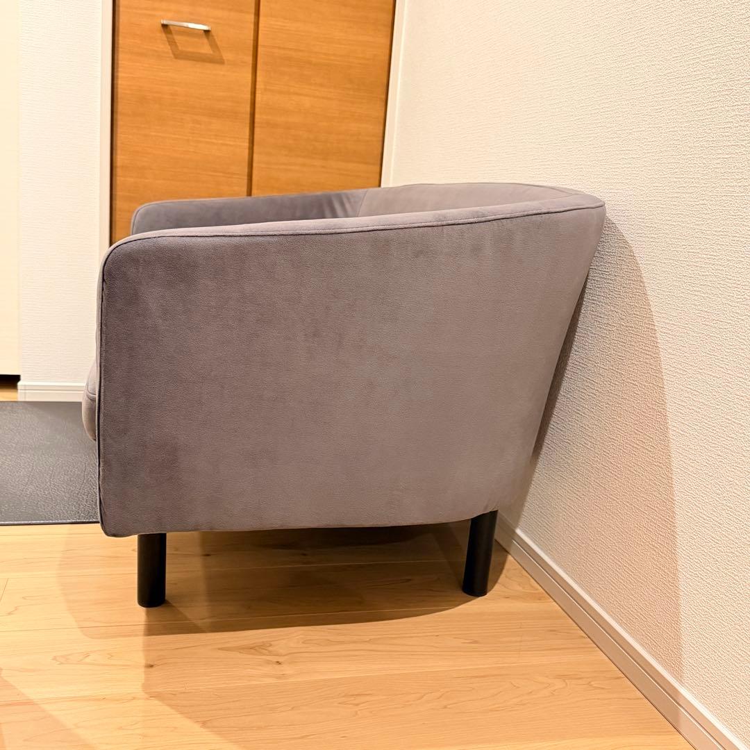 【極美品✨】LOWYA ベルベッド調ソファ グレー