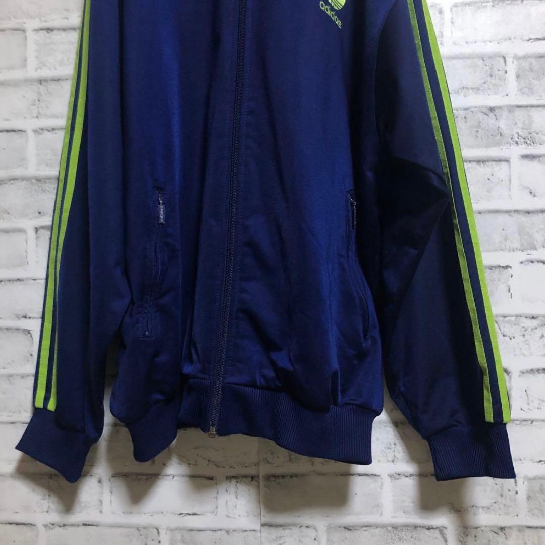 希少2XL⭐️80s adidasトラックジャケット 刺繍 vintage 紺緑黄