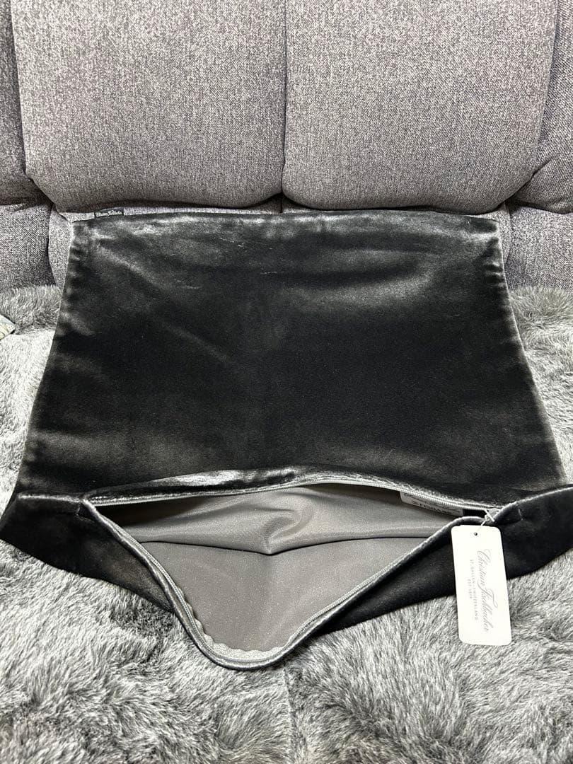 未使用　フィスバ　ベルベット　クッションカバー　チャコールグレー45×45