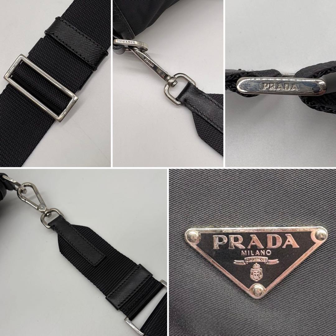 【極美品】PRADA ショルダーバッグ 三角ロゴプレート ナイロン サフィアーノ