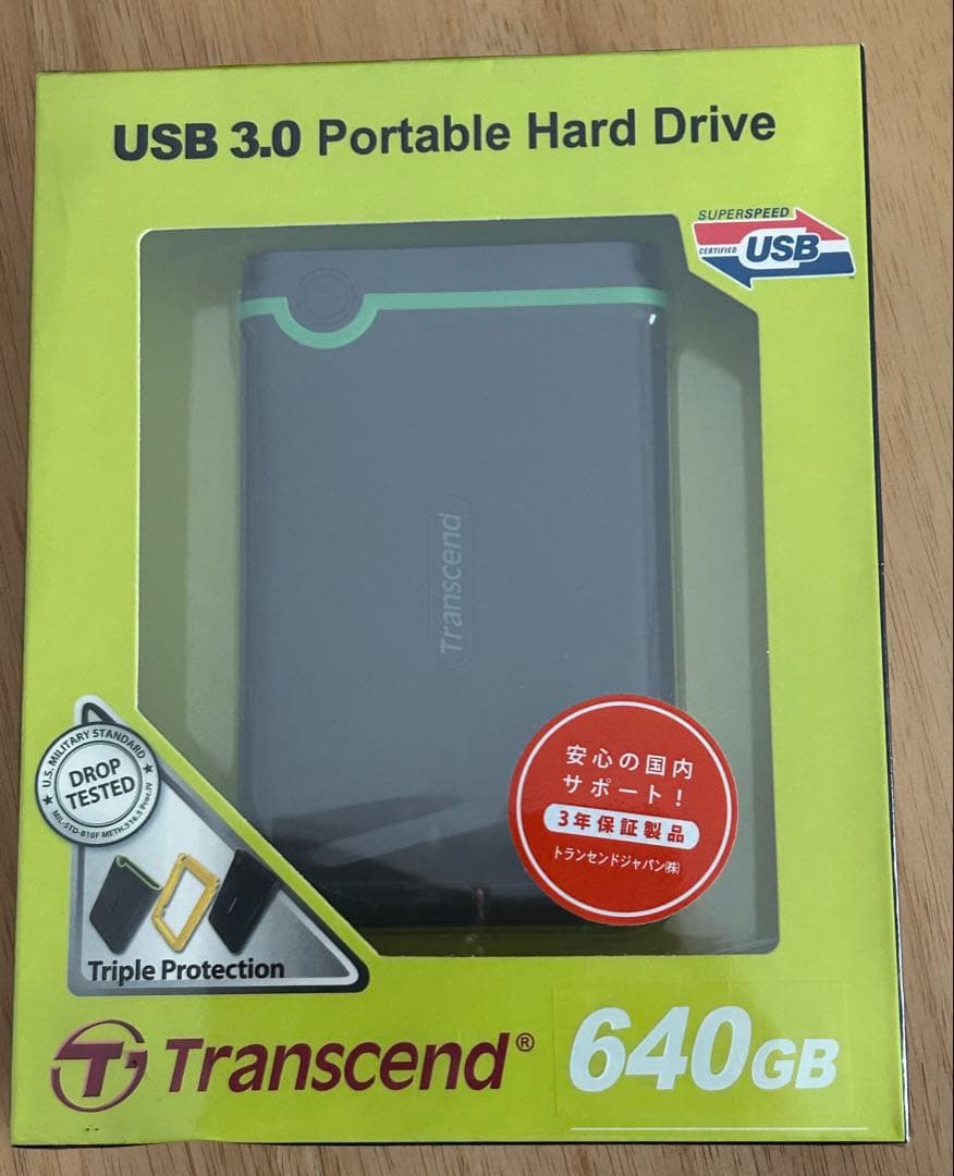 未開封Transcend StoreJet 25M3 640GB