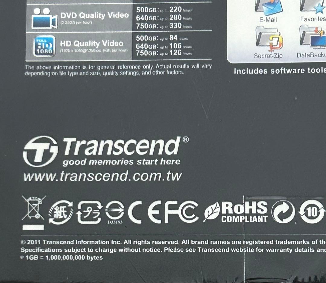 未開封Transcend StoreJet 25M3 640GB