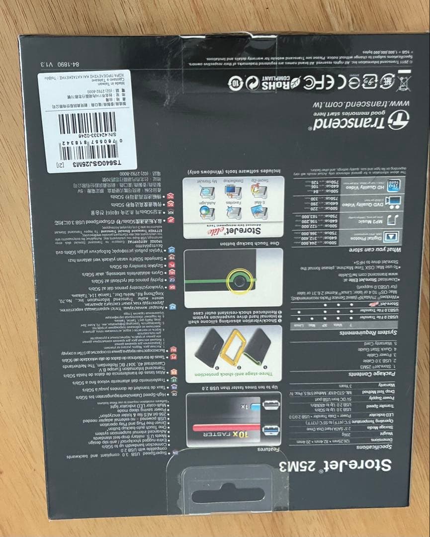 未開封Transcend StoreJet 25M3 640GB