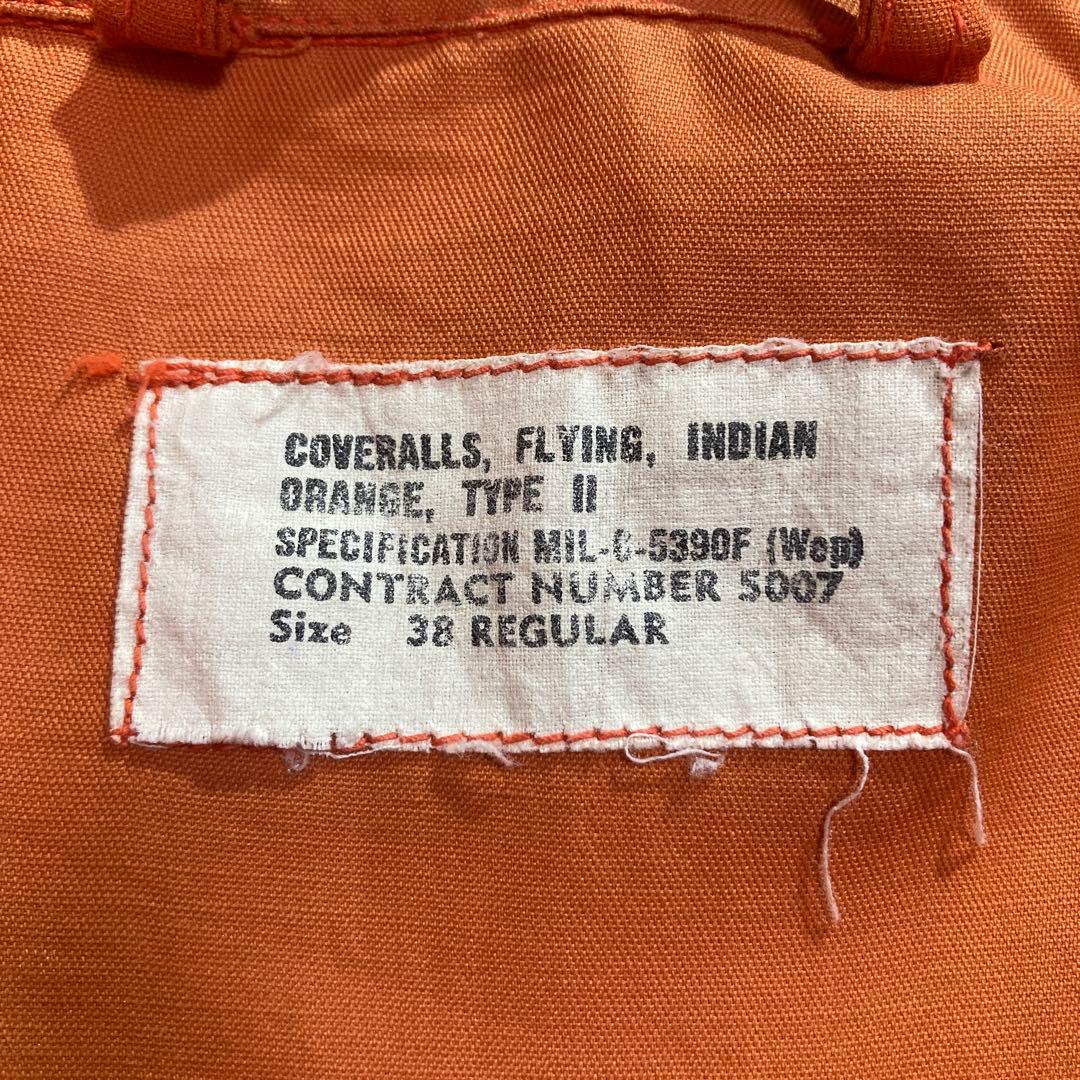 60s USNAVY サマー フライトスーツ 38 オレンジ オールインワン