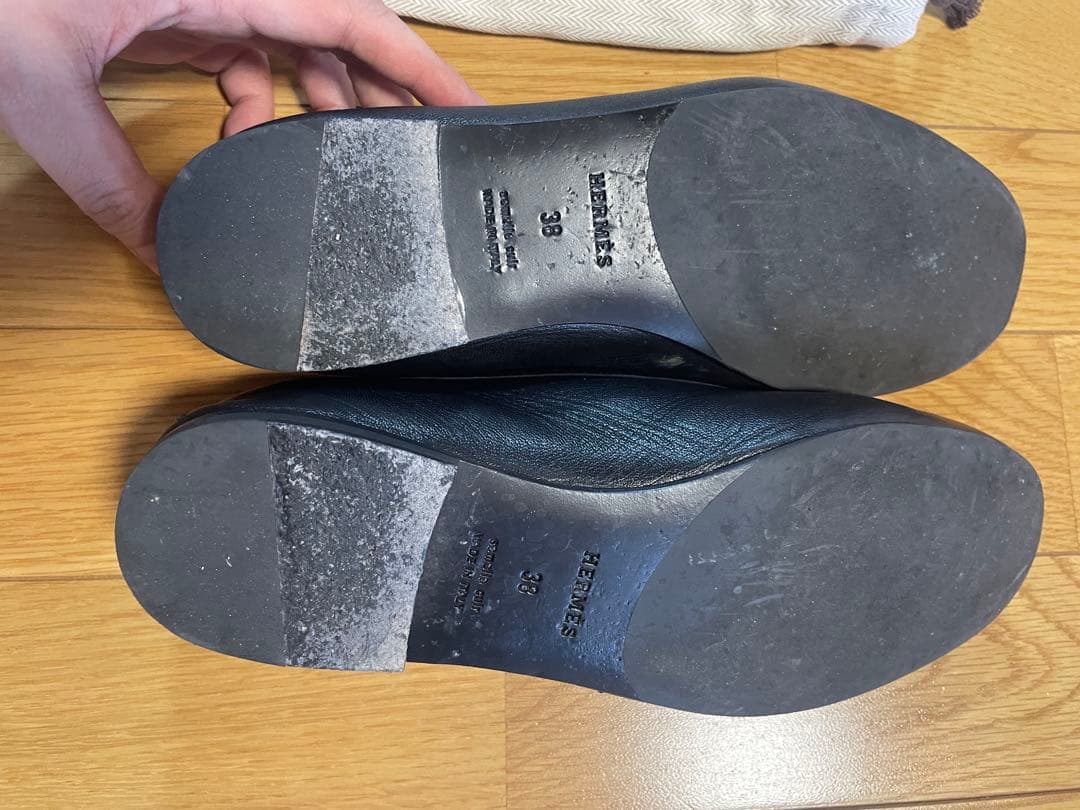 HERMES モカシン　ジュリア　38 黒