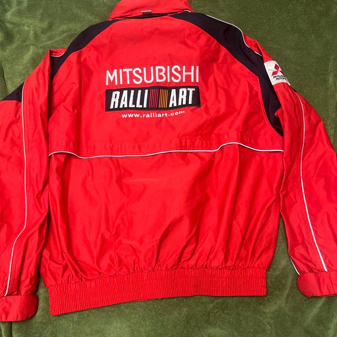 希少　三菱 ラリーアート ロゴ刺繍ワッペン ブルゾン ナイロンジャケット 赤