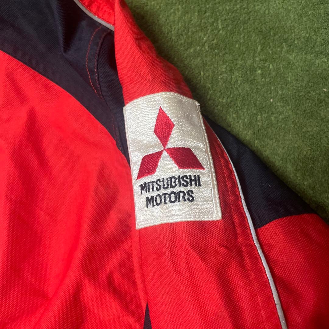 希少　三菱 ラリーアート ロゴ刺繍ワッペン ブルゾン ナイロンジャケット 赤