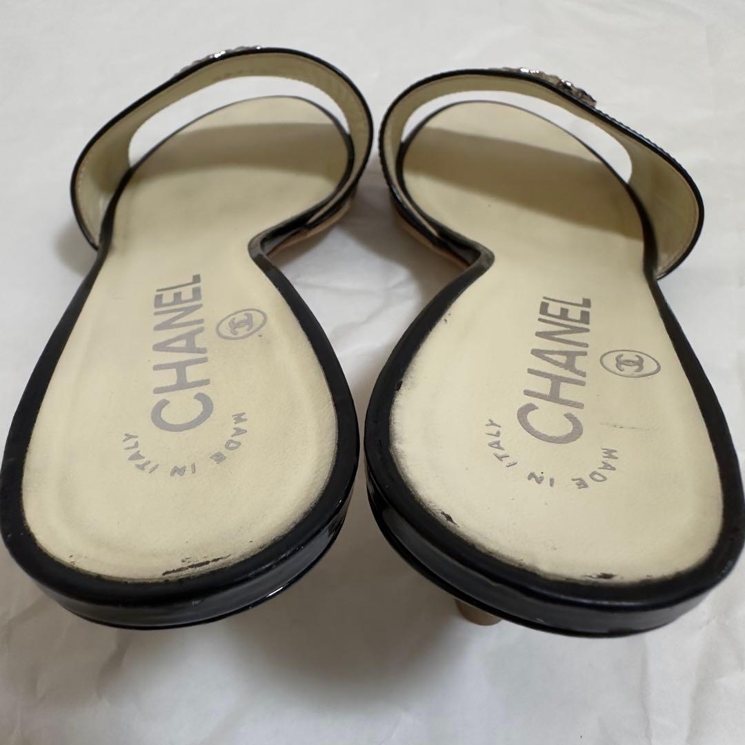 CHANEL シャネル ミュール サンダル 37ハーフ ココマーク