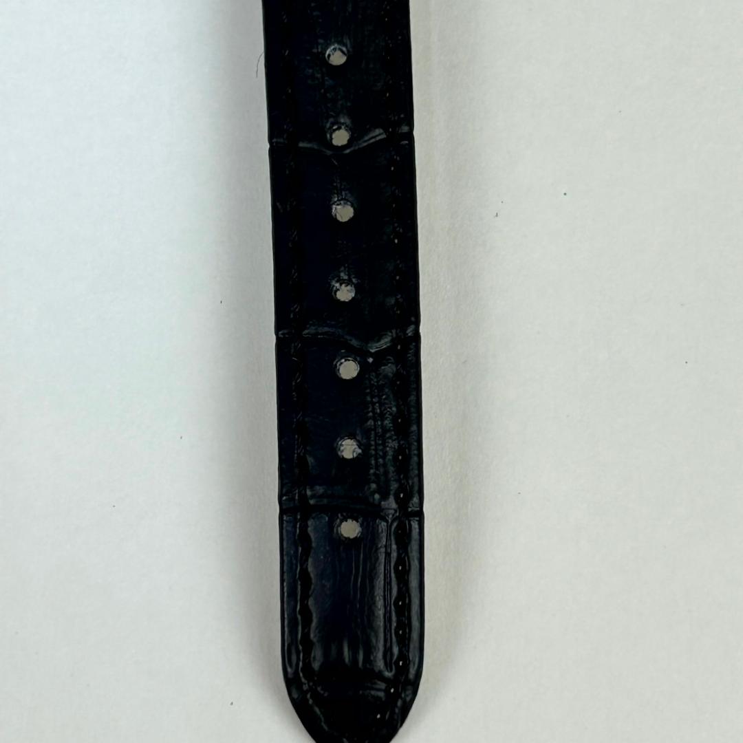 【良品・稼働品】クレドール 14金 ベゼル K14 銀色文字盤　新品革ベルト