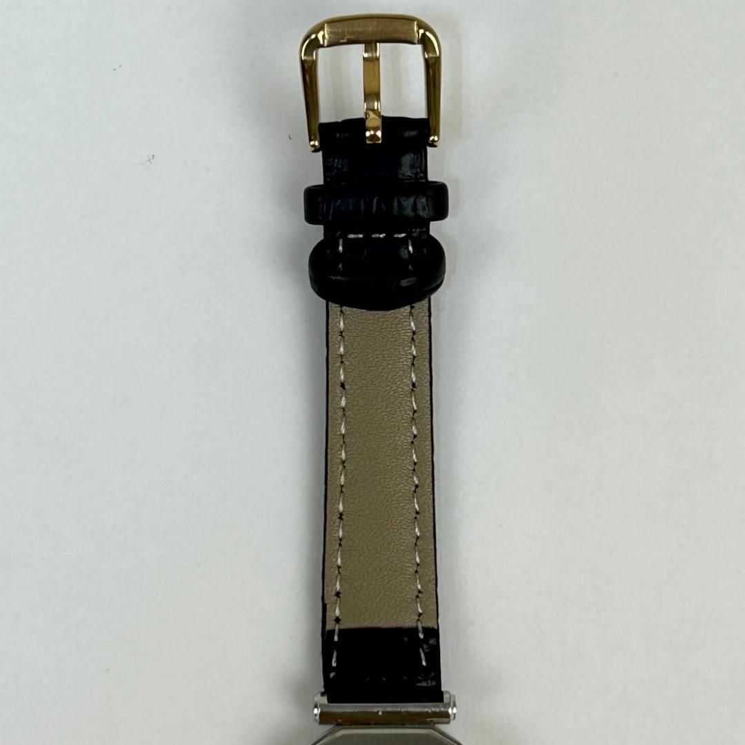 【良品・稼働品】クレドール 14金 ベゼル K14 銀色文字盤　新品革ベルト
