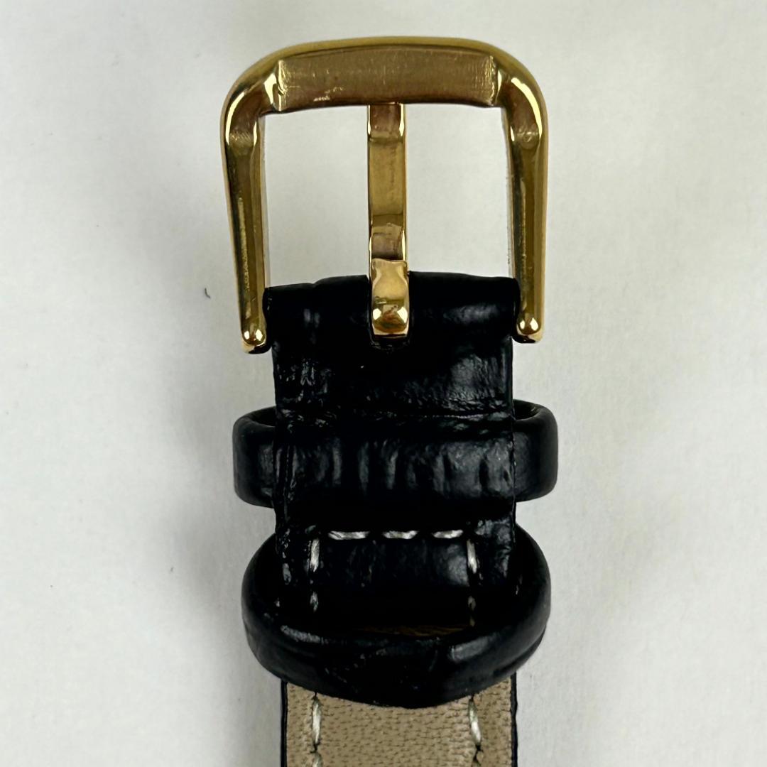 【良品・稼働品】クレドール 14金 ベゼル K14 銀色文字盤　新品革ベルト