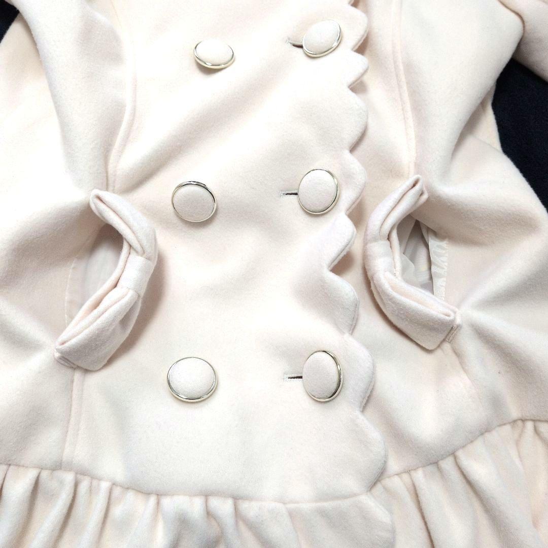 リズメロ ピーコート ダブルブレスト リボン フリル アイボリー マイメロコラボ