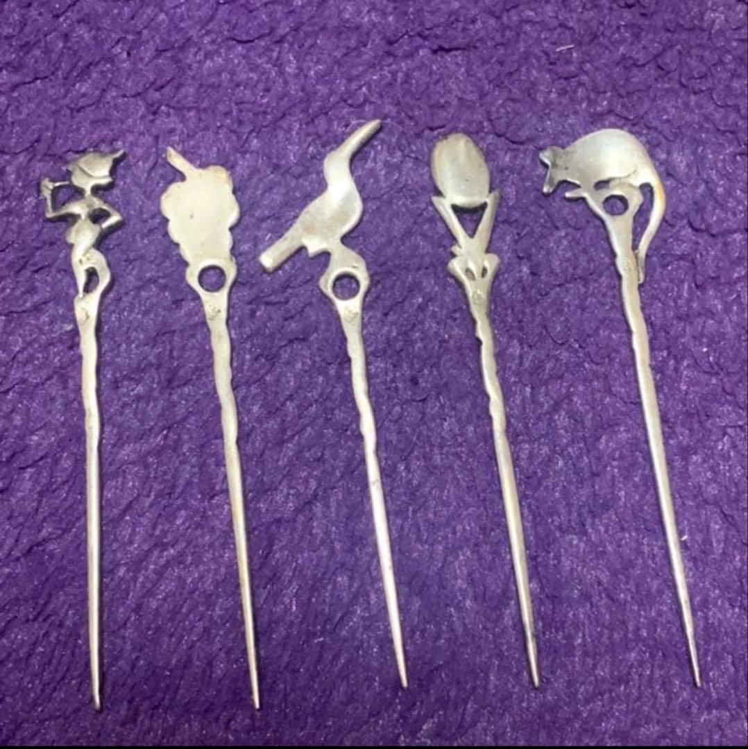 純銀　シルバー 900 オリーブピック デザート ピック　ブラジル　5本セット