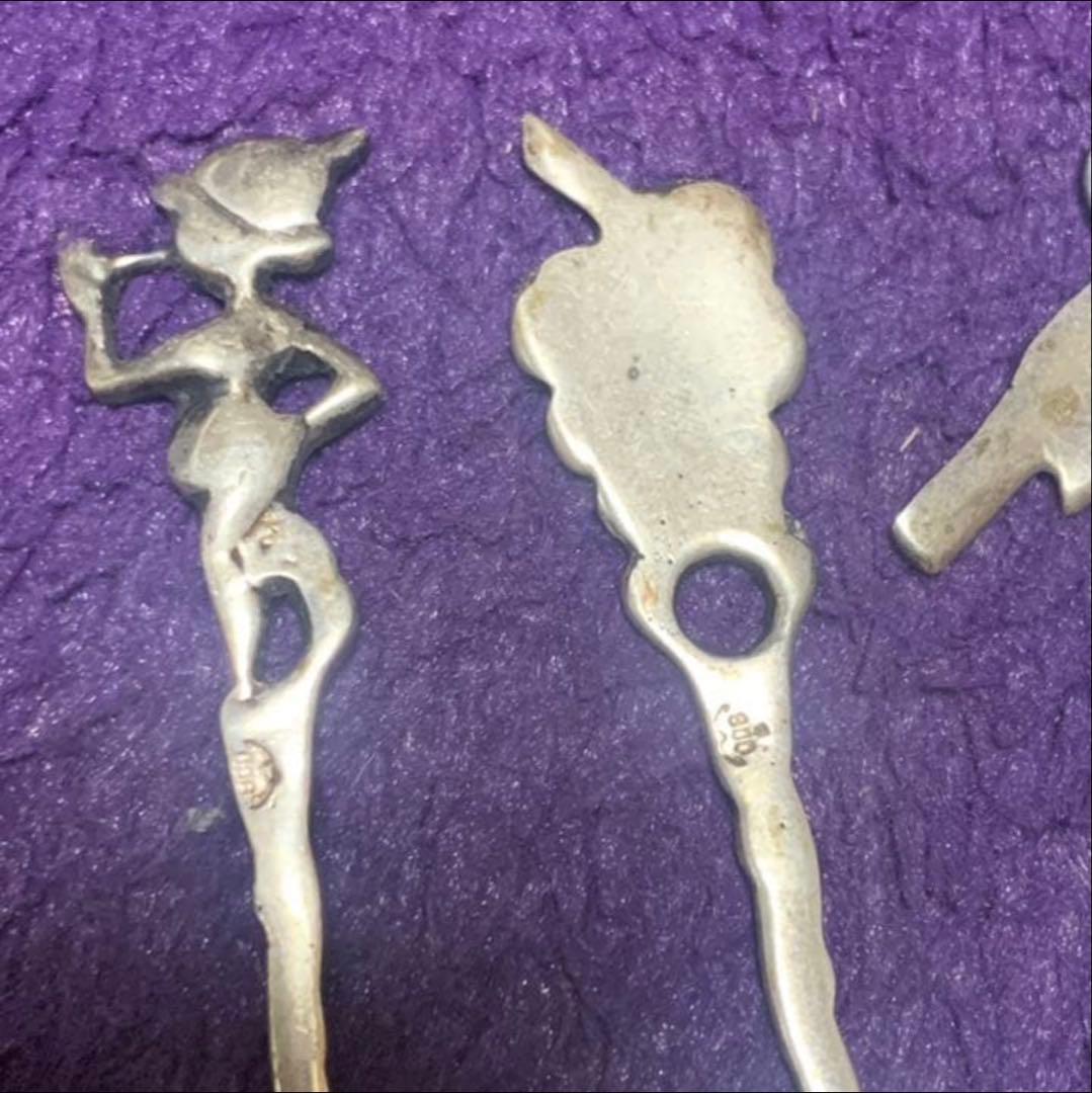 純銀　シルバー 900 オリーブピック デザート ピック　ブラジル　5本セット