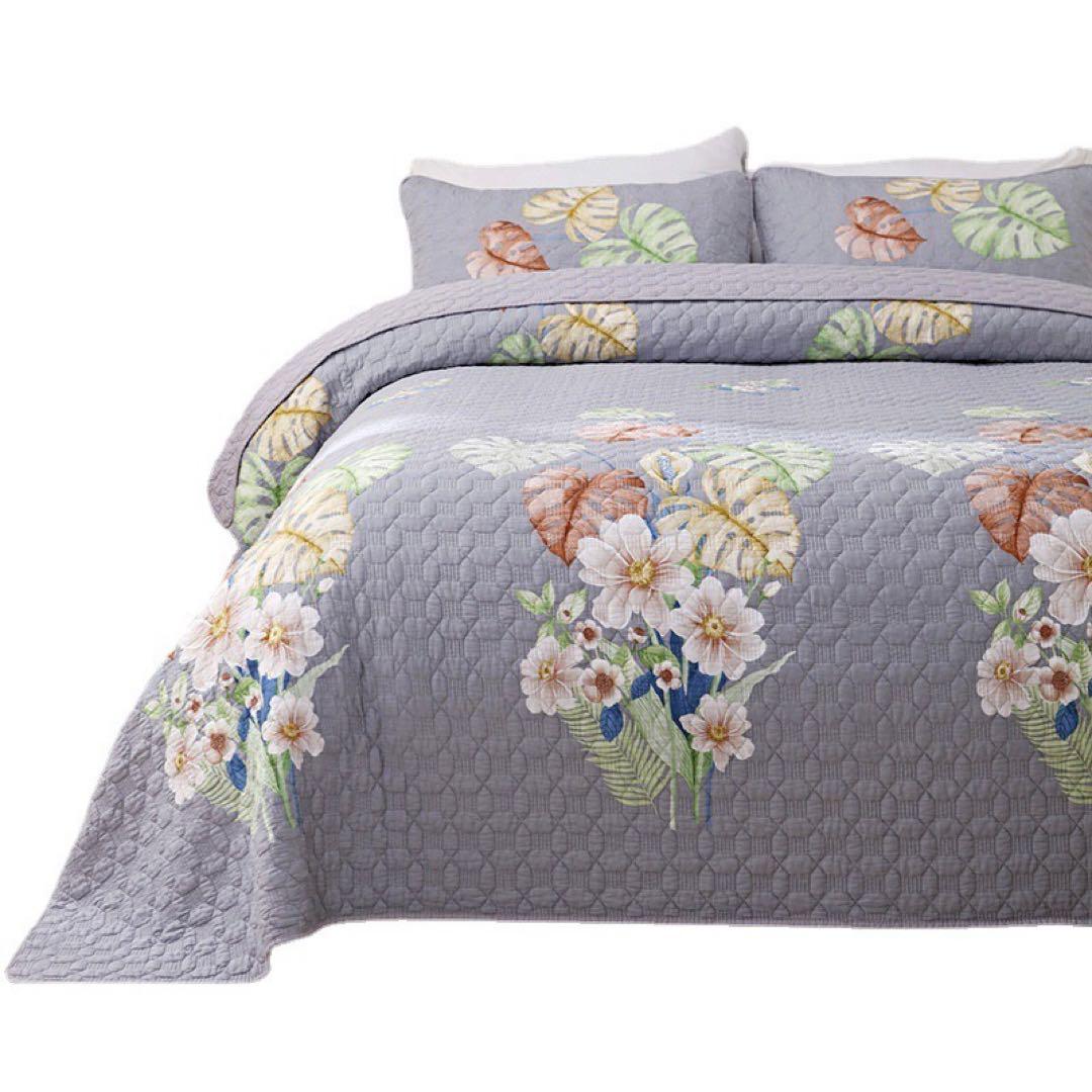 キルトベッドカバー3点セット綿マルチカバー キルティング 288