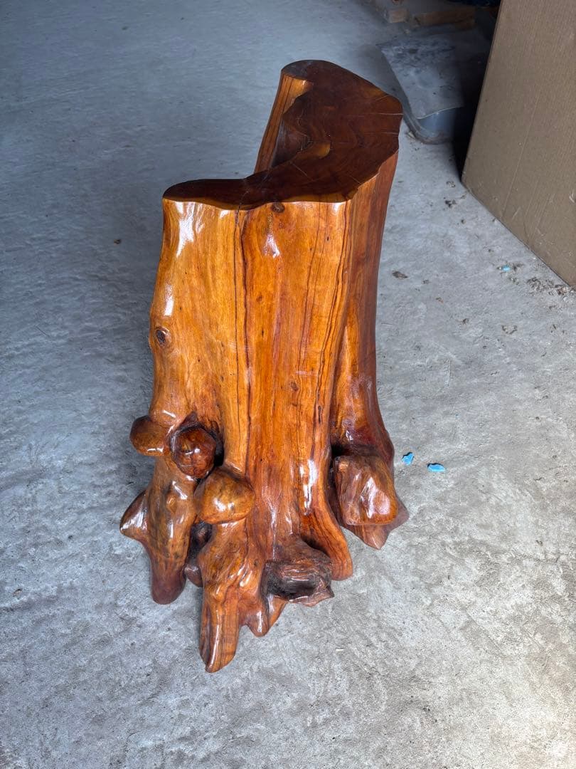 【アンティーク】天然木 無垢材 唐木 花梨 飾り台 花台 銘木 古道具