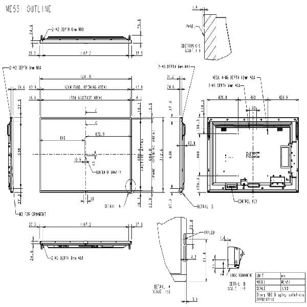 「美品」NEC 55インチ ４K液晶モニター デジタルサイネージ