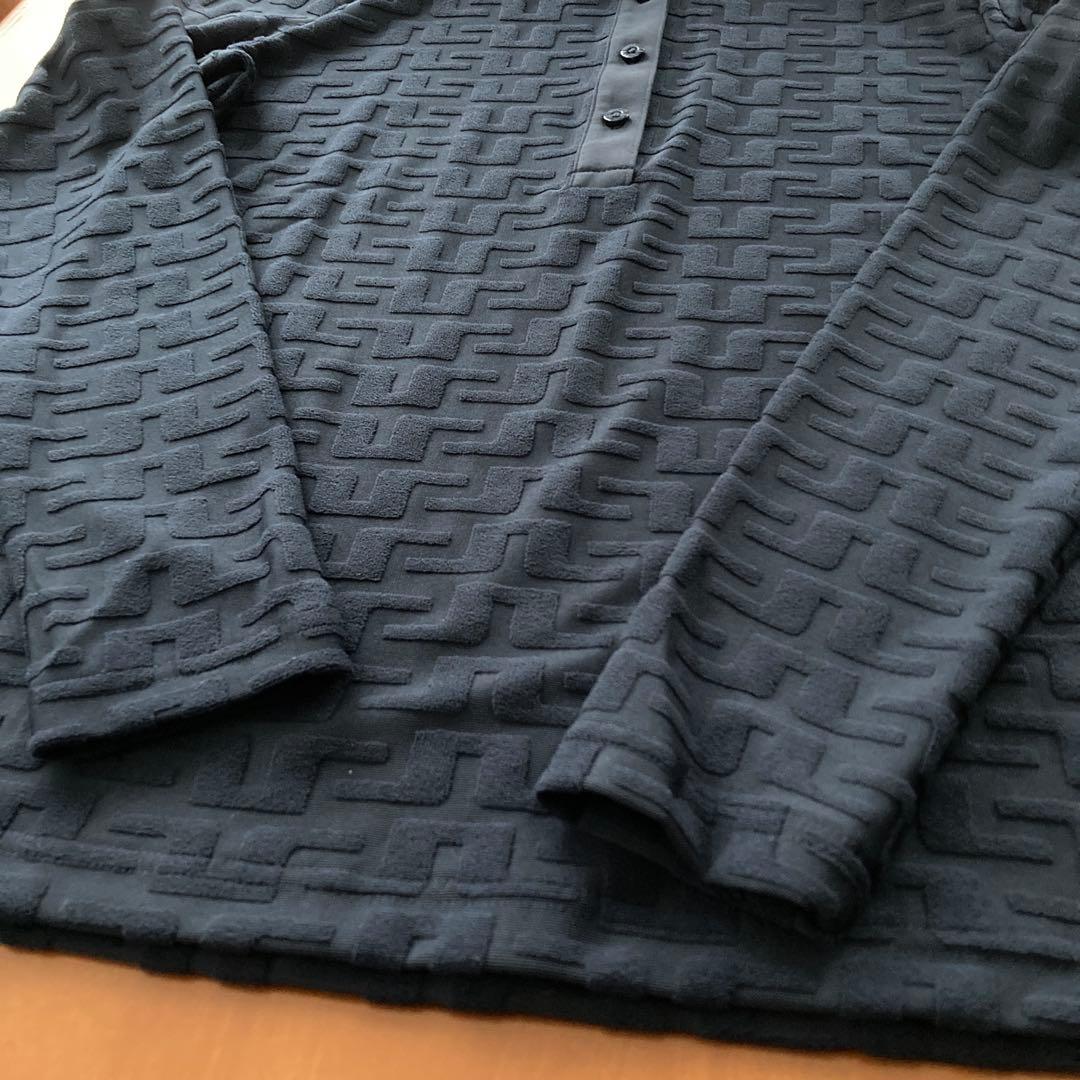 新品J.LINDEBERG レディース長袖ポロシャツ ネイビー Lサイズ 秋冬