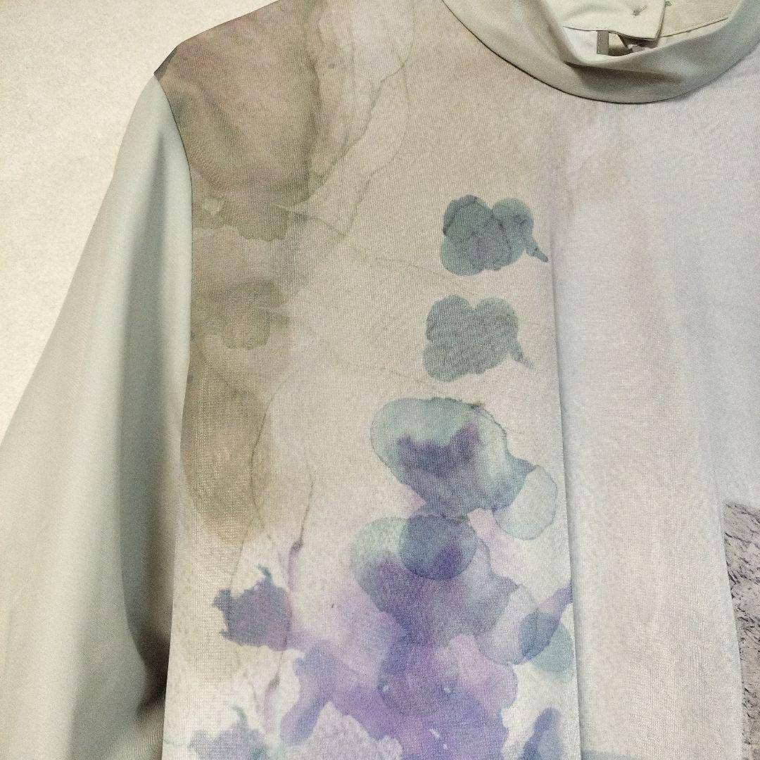 タグ付き 未使用 パブリックトウキョウ 水彩調 ワンピース グレー