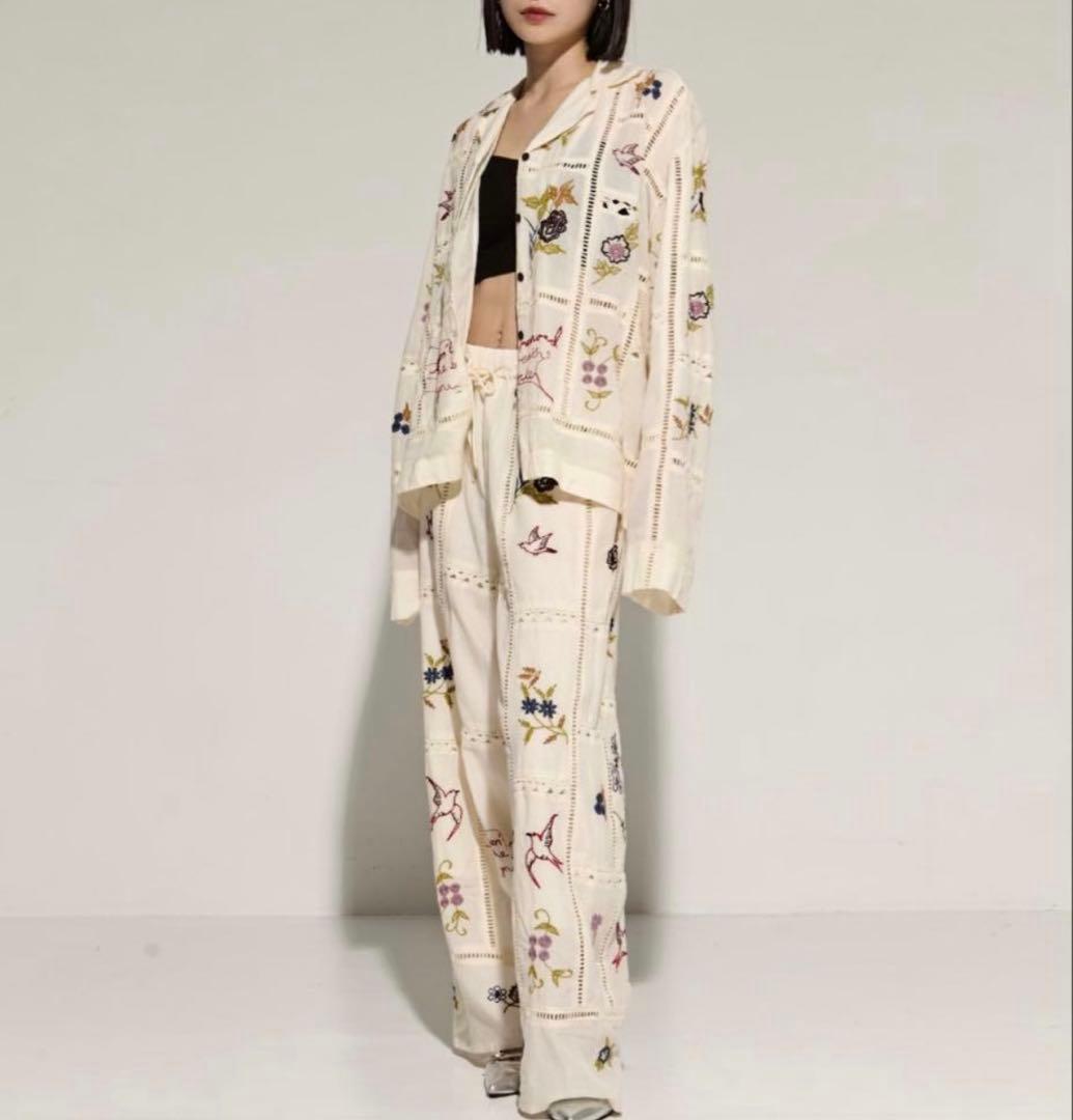 TODAYFULトゥデイフル★EmbroideryPatchworkShirts