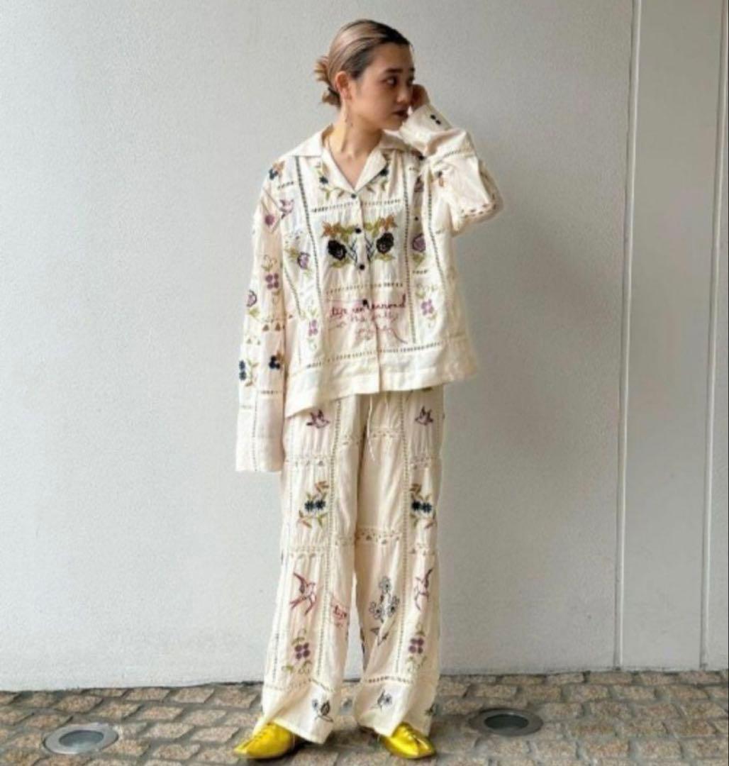 TODAYFULトゥデイフル★EmbroideryPatchworkShirts