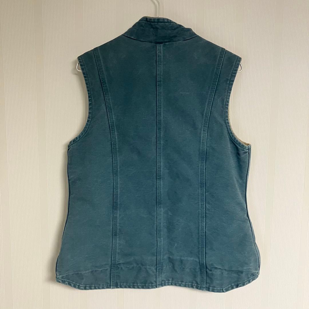 90s Carhartt カーハート　ダックベスト 裏ボア　フェードブルー