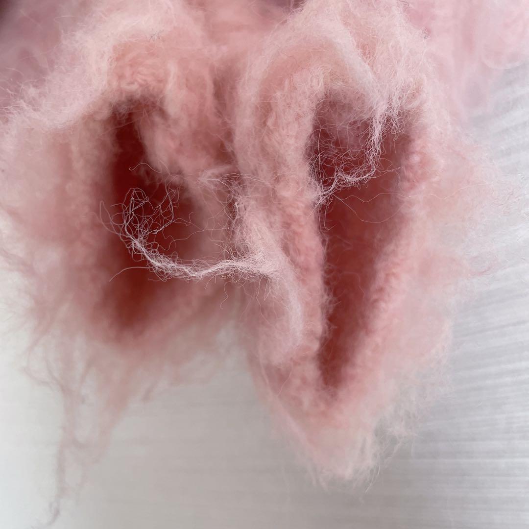 THE TOE 【極美品】シャギーカーディガン ピンク ショート丈 M