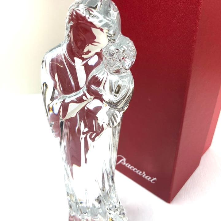 バカラ Baccarat クリスタル オブジェ 聖母子 美品　ボックス　マリア