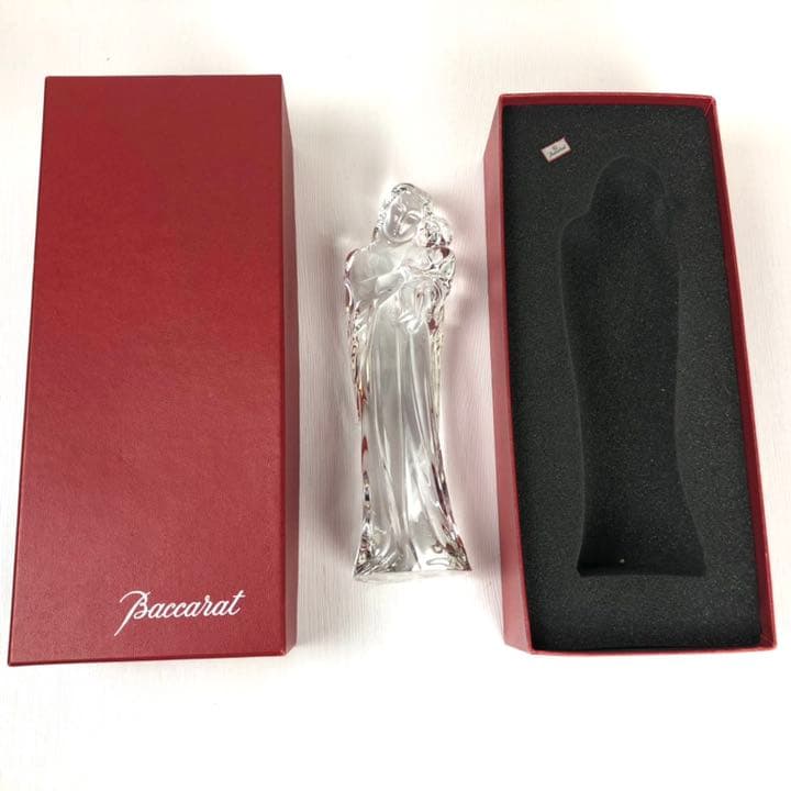 バカラ Baccarat クリスタル オブジェ 聖母子 美品　ボックス　マリア