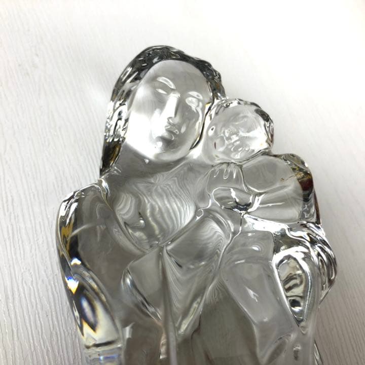 バカラ Baccarat クリスタル オブジェ 聖母子 美品　ボックス　マリア