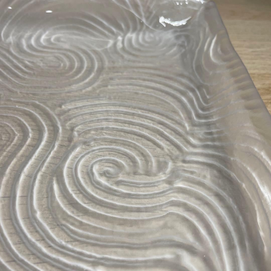 益子焼作家　坂田甚内　ガラス波状紋四方皿　箱なし